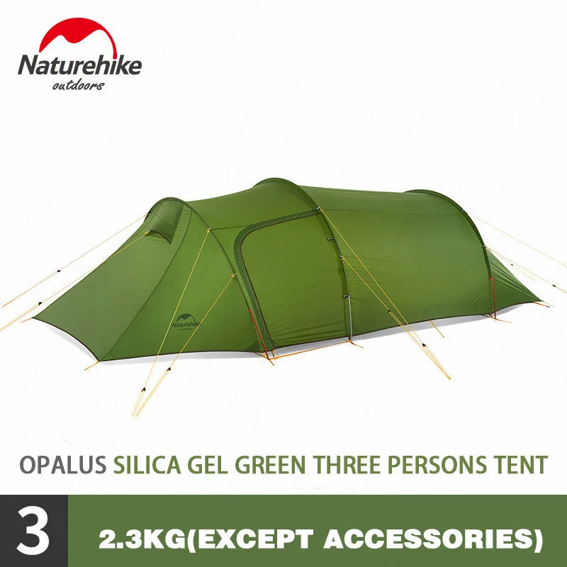 Naturehike Opalus тоннель палатка Открытый 2-3 человек палатка 20D силикон/210 T полиэфирная ткань палатка NH17L001-L