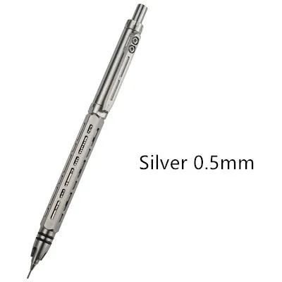 silver 0.5mm Предпродажа; Титан сплав автоматический карандаш студент непрерывной привести 0,5 низкий центр тяжести коррекции сцепление 0,7 рисунок для повседневного использования - Цвет: silver 0.5mm