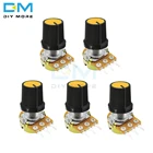 5 шт. 3 P 3PIN WH148 вращающийся потенциометр с крышкой 1K 5K 10K 20K B50K B100K B500K ом Линейный конический 3-контактный потенциометр для Arduino