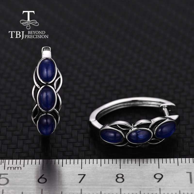 Женские серьги с сапфирами TBJ Подарочные ювелирные украшения натуральными