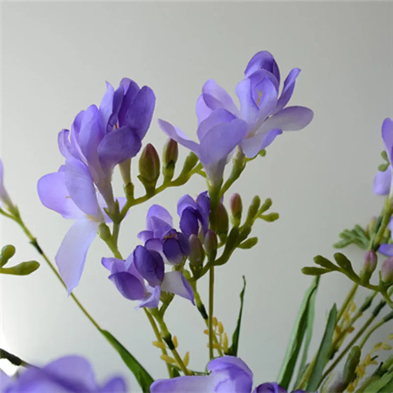 7 шт. шелковые фрезия Орхидея искусственные цветы для дома и сада поддельные ваза