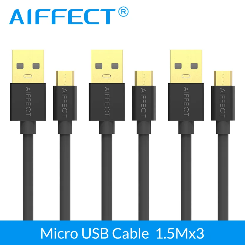 AIFFECT 3Pieces 150CM Fast Charging Micro USB Cable Mobile Phone B to Sync Data For Samsung HTC Android | Мобильные телефоны и