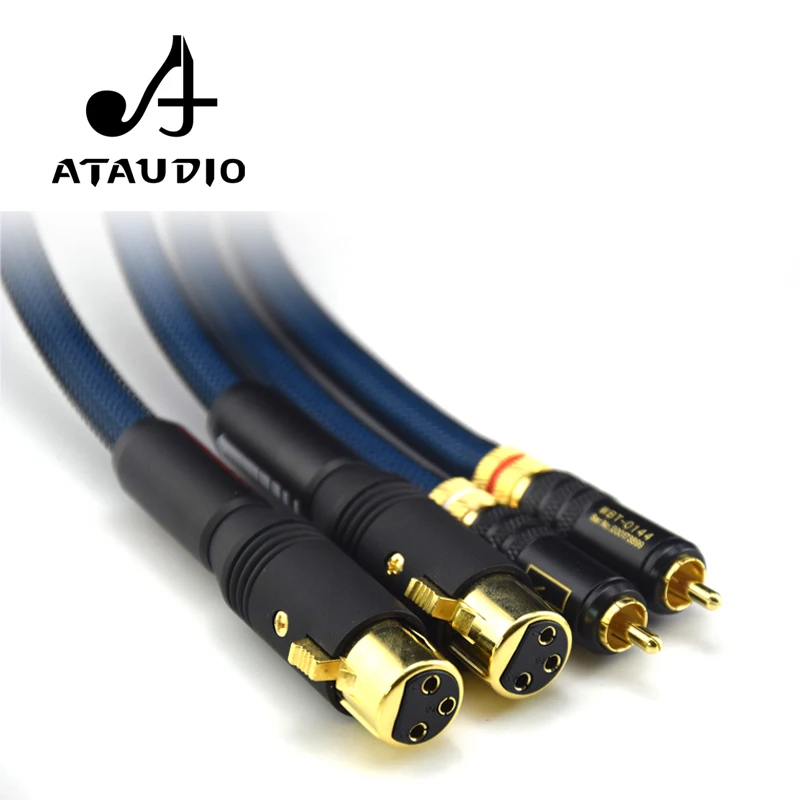 Кабель ATAUDIO Hifi XLR Мама папа G5 посеребренный кабель 2 RCA шт.|rca male cable|2 rcarca to |