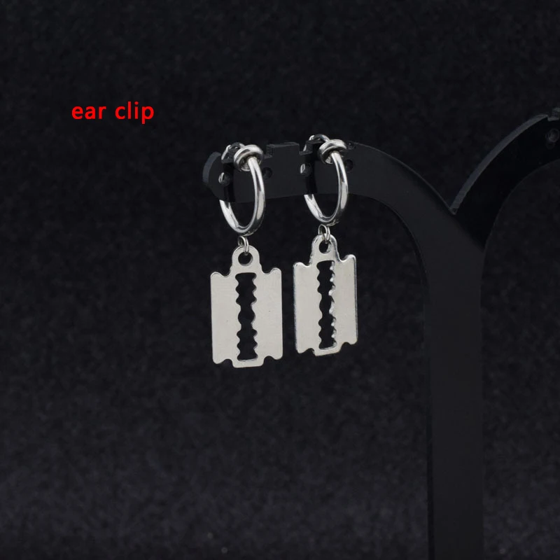 Blade ear clip Для женщин обувь для девочек в стиле «панк» Серьги Нержавеющая сталь с изображением крестообразной звезды мира кролик лезвие кулон, серьги с подвеской Для мужчин в стиле «Рок», «хип-хоп» для фотосъемки в стиле гранж с изображением Ушная клипса - Окраска металла: Blade ear clip