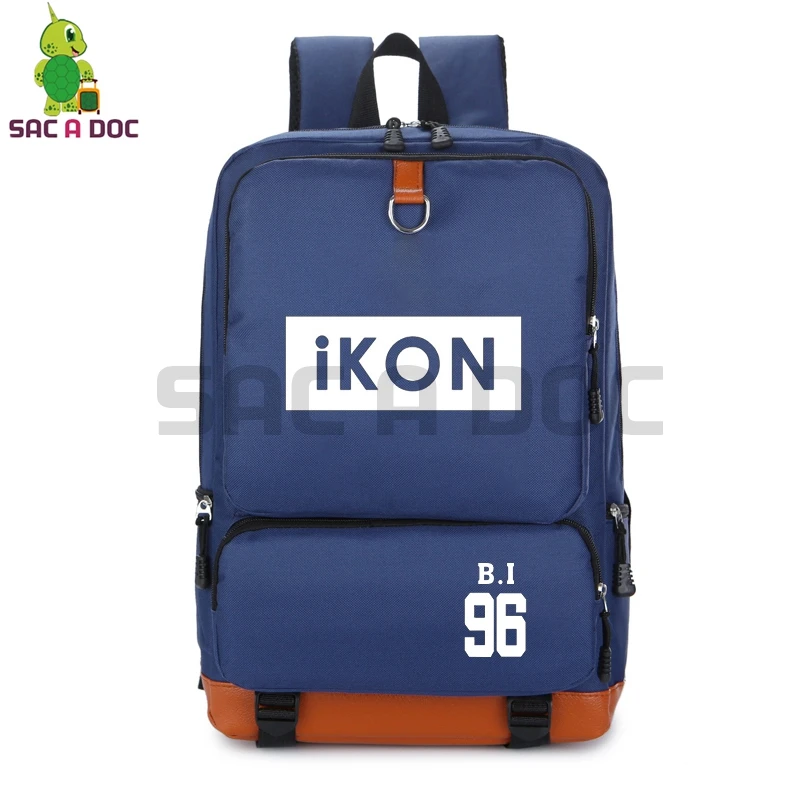 10 Kpop IKON рюкзак для старшеклассников рюкзак для студентов Бобби YunHyeong Печать на холсте Путешествия сумка для мальчиков и девочек модная школьная сумка - Цвет: 10