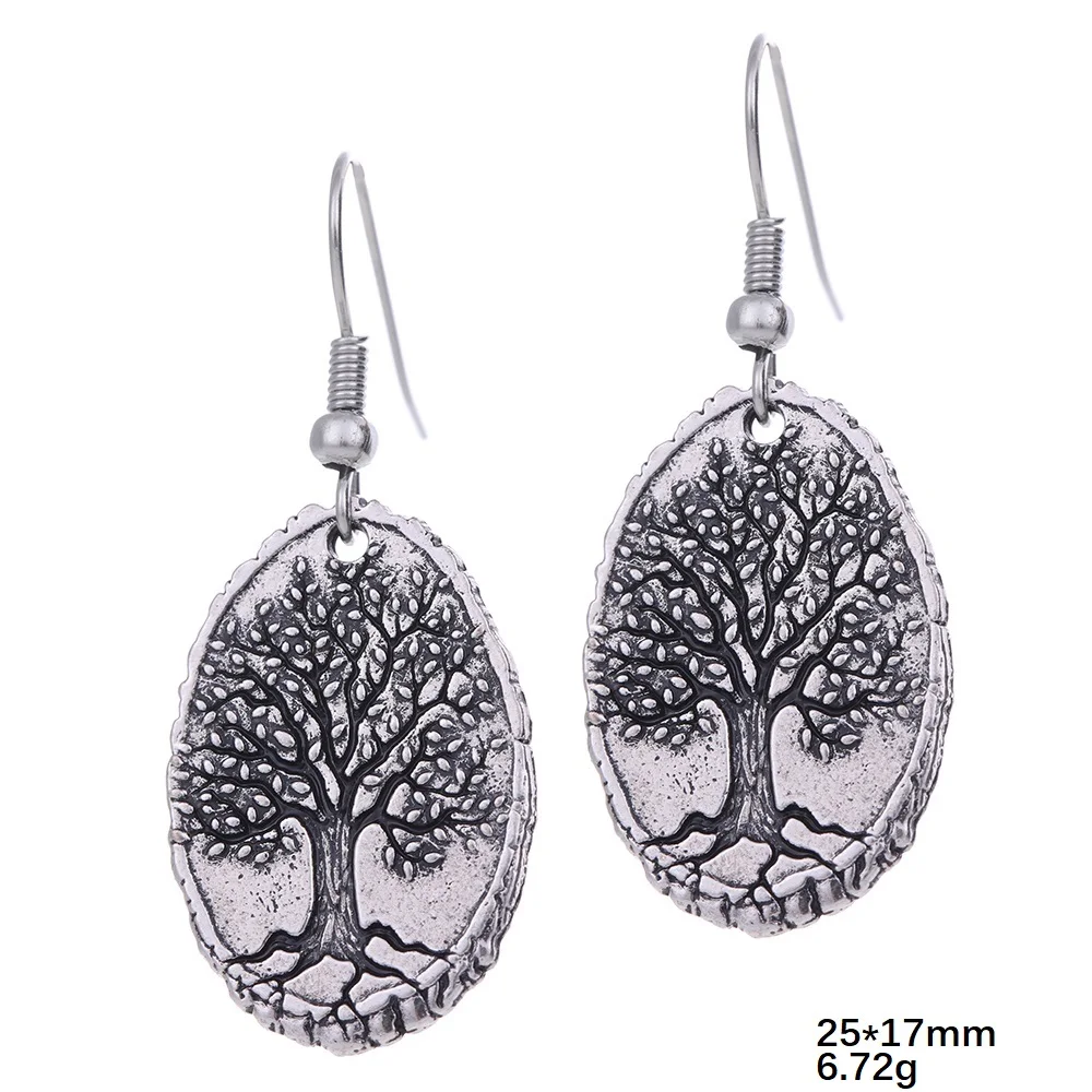 Женские винтажные серьги-подвески Teamer Серебристый Овальный Серьги с узором в