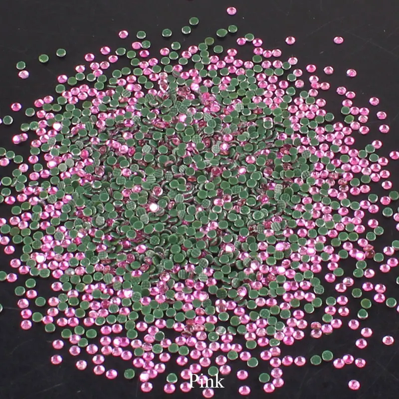 

1440pcs HotFix FlatBack Glass Pink Rhinestones Nail Art Decorations Stones and Crystals for Clothes Strass Applique Decoration E