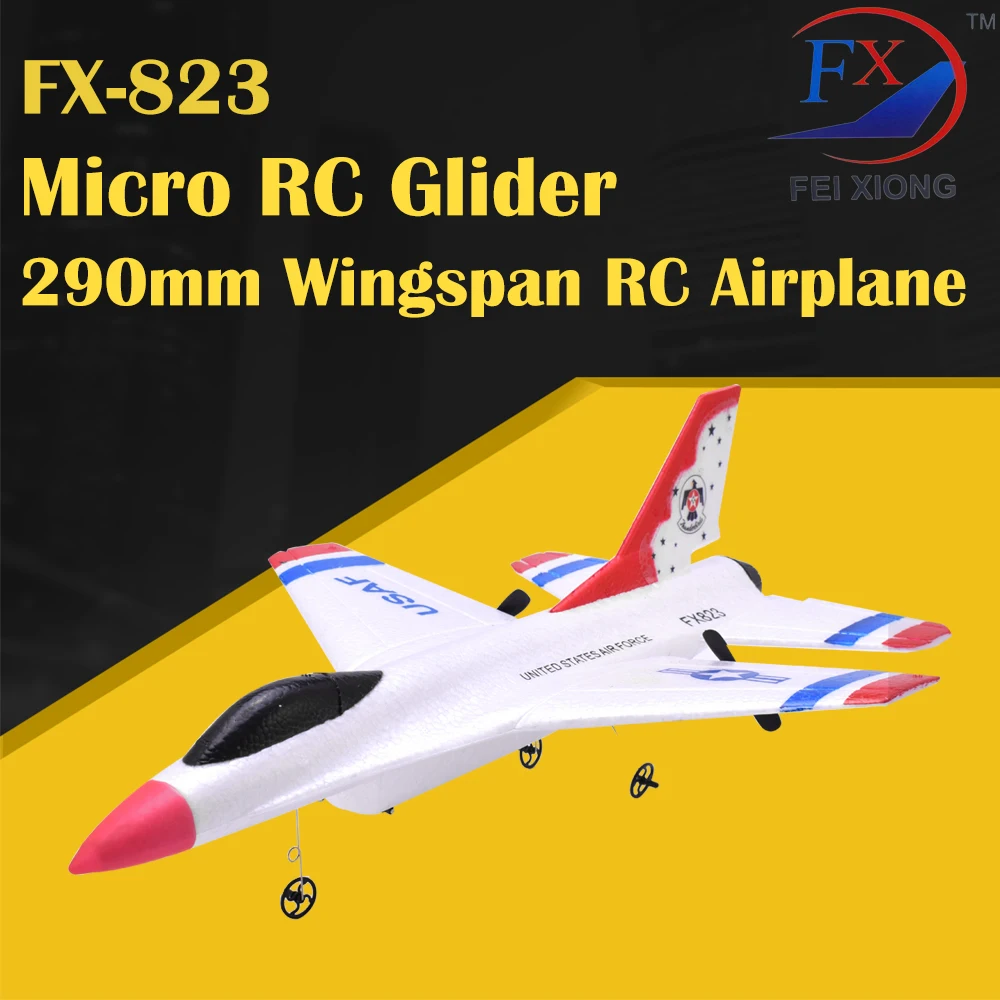 FX 823 2 4G 2CH пульт дистанционного управления F 16 планер 290 мм размах крыльев EPP RC