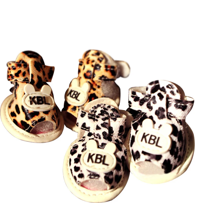 Обувь для собак pettcircle летняя обувь из ПУ кожи с леопардовым принтом чихуахуа