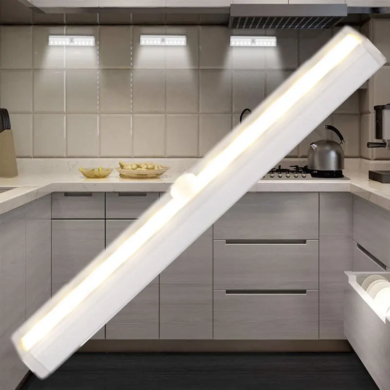 

10 LED Human Motion Sensing Closet Lights Wireless Cabinet Night/Stairs Light Bar With Magnetic Stripe Wardrobe Wall Lamp