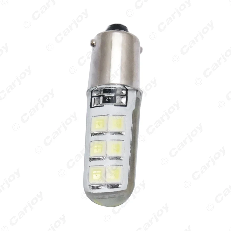 LEEWA 2 шт. белый 12 В постоянного тока автомобиль T4W BA9S 12SMD 2835 Чип силиконовый чехол