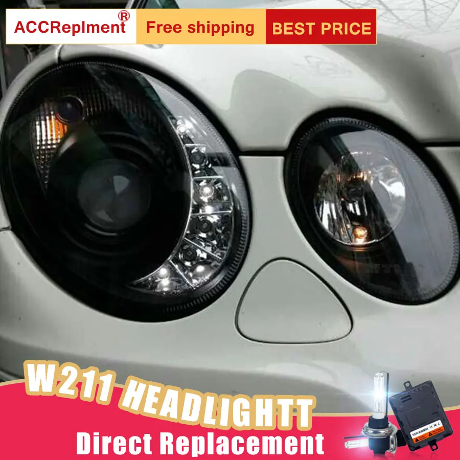 2 шт. светодиодный фары для Benz W211 2003-2009 Автомобильные ангельские глазки комплект