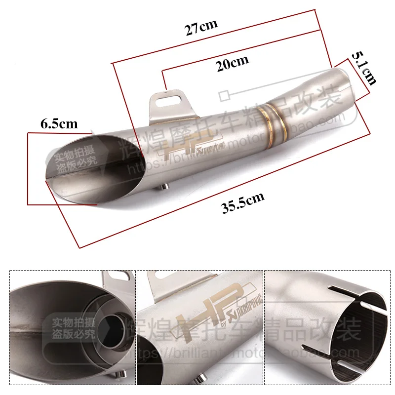51mm Universal Exhaust Muffler Pipe Fit For Most Motorcycle Escape with DB Killer Yamaha yzf R6 R1 ZX10R Ninja650 Laser Marking |