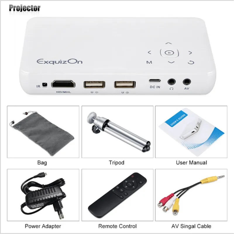 10PCS GP1S DLP Projector AV IN/SD/USB/VGA/HDMI Home Theater 800*480 Resolution 500 Lumen Proyector support DVD/Mobile Phone | Электроника