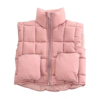dfxd children sleeveless waistcoat new fashion winter soild color mandarin collar thick zipper vest coat warm outwear 2 7years