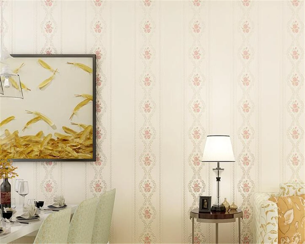 

Beibehang wallpaper for walls 3 d European pastoral vertical striped wallpaper living room full of fine pressure 3d wallpaper