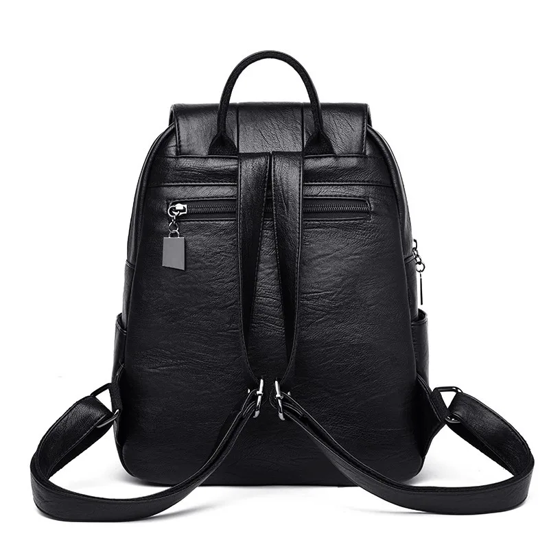 Женские кожаные рюкзаки, высокое качество, Sac A Dos Femme, женский рюкзак, школьные сумки для девочек, одноцветные дорожные рюкзаки, женский рюкзак