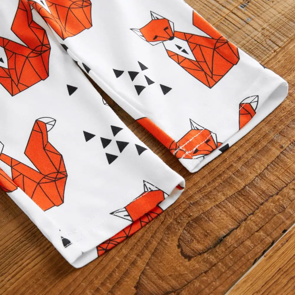 PatPat Newborn Baby Suit Letter Printing Clothes + fox Pattern Pants 100% Cotton Boy Girl | Детская одежда и обувь