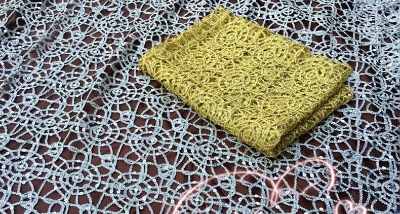 Высококачественная ажурная кружевная ткань с золотыми и серебряными бусинами и блестками, ткань с вышивкой, прозрачная сетчатая ткань для платья, сделай сам, пэчворк