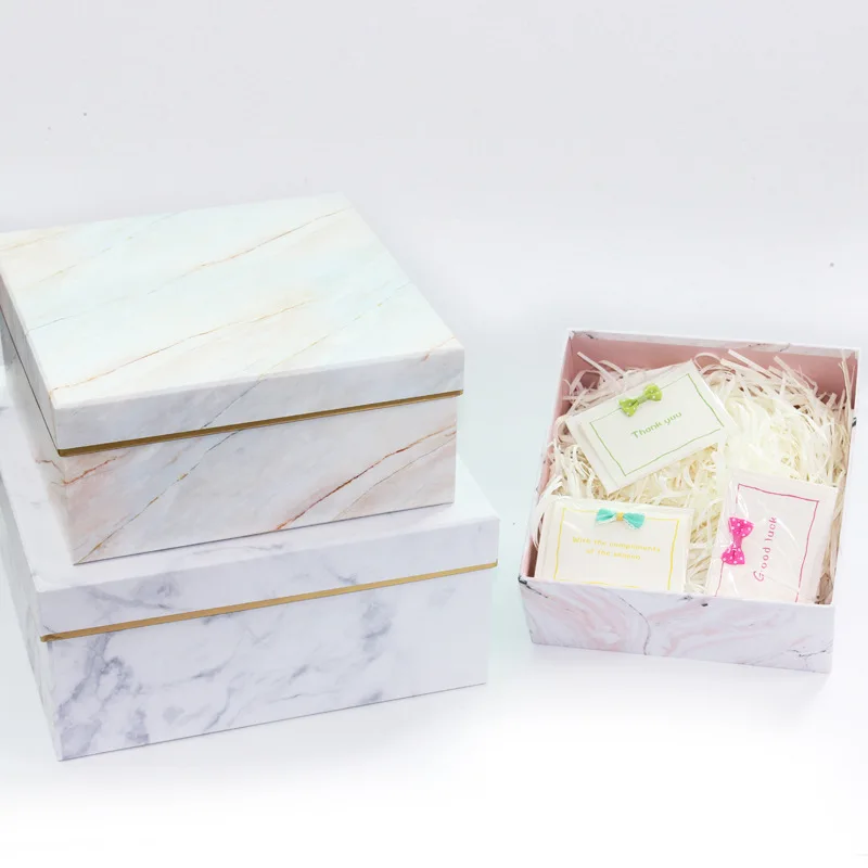 3 шт мраморная Подарочная коробка квадратное круглое Ювелирное Украшение в