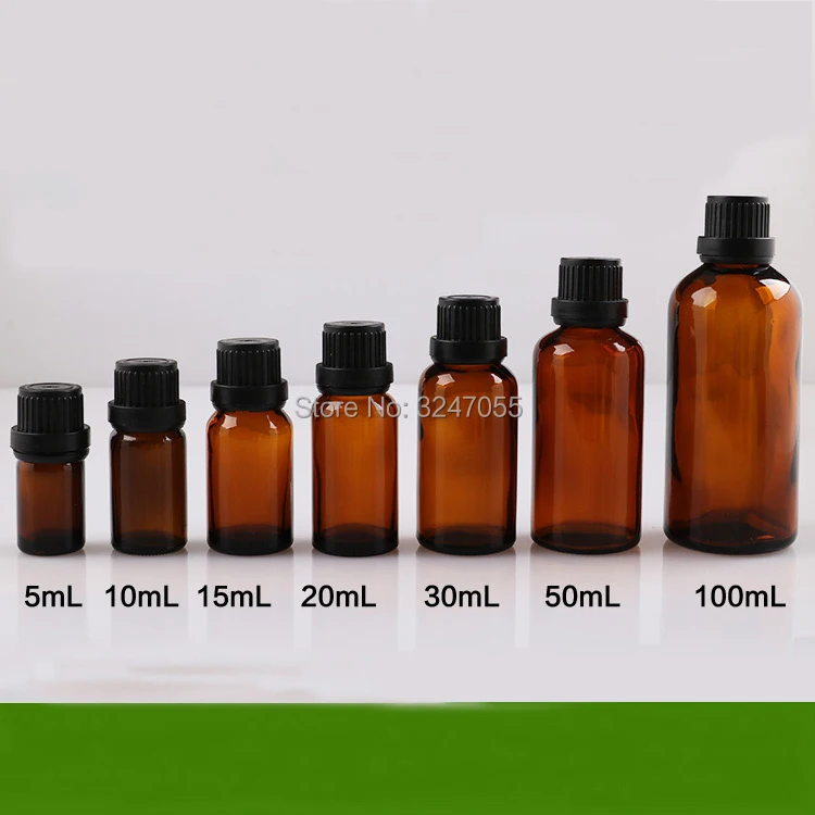 

5ml10ml15ml20ml30ml50ml100ml пустой коричневый стеклянный редуктор бутылка эфирного масла, DIY янтарные флаконы с трамбованным очевидным редуктором