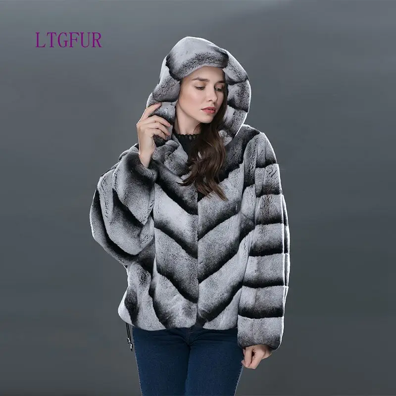 LTGFUR 2018 модное зимнее пальто с кроликом женские меховые кожаные короткие куртки