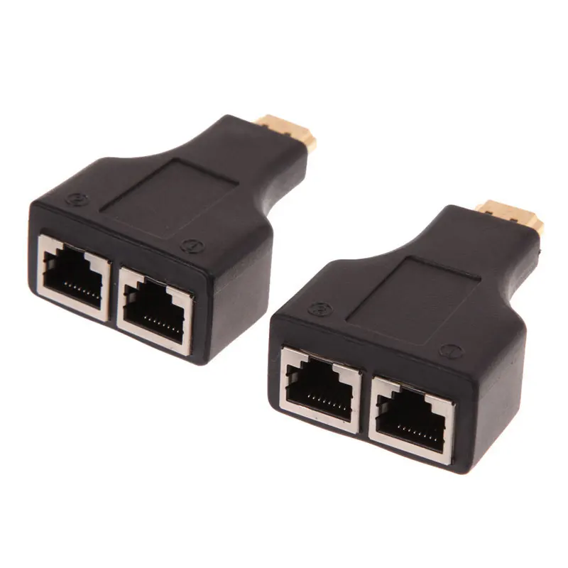HDMI к двойному порту RJ45 сетевой кабель удлинитель от Cat 5e/6 1080 p