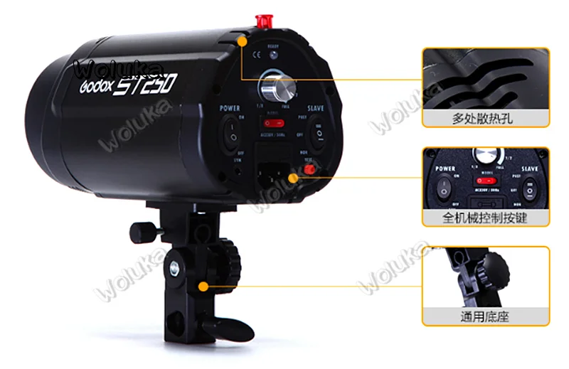 Фотовспышка Godox ST250 для фотостудии 250 Вт освещение CD50 T03|Фотовспышки| |