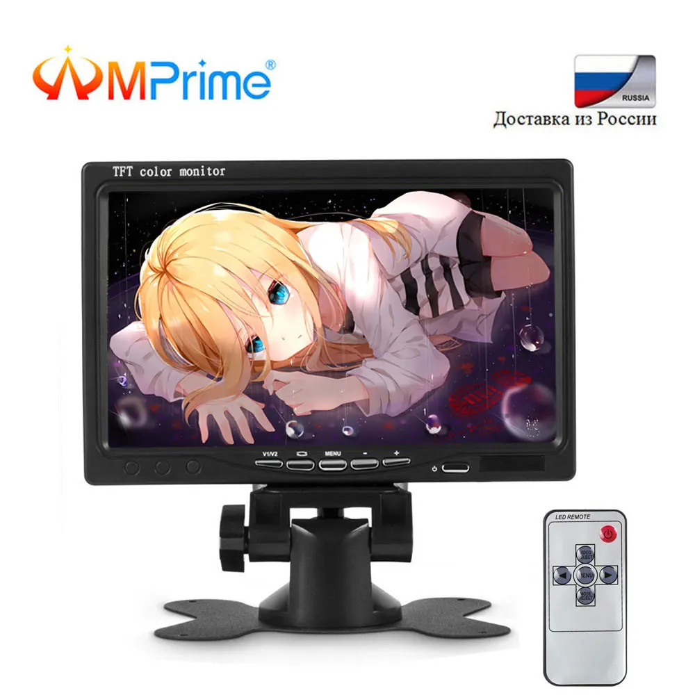 AMPrime 7 &quotЖК-монитор автомобиля TFT дисплей монитор камеры заднего вида HD 800*480 видео