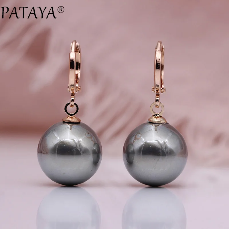 PATAYA новые круглые жемчужные длинные серьги подвески с горным хрусталем в виде 585