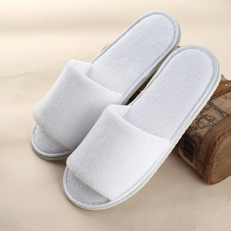 open toe white 10 пар одноразовых тапочек; мужские тапочки для гостиницы; одноразовые домашние тапки для отеля; Клубные тапки для салона красоты - Цвет: open toe white
