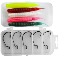 5pcsbag 10cm 7g artificial soft bait worm swimbaits fishing lure 6 color silicone t tail lure fly fishing bait
