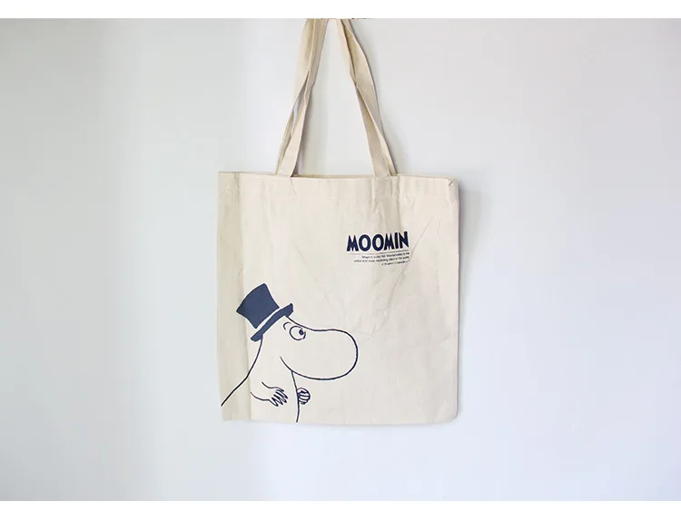 Зеленый Moomin, Женская Подарочная сумка, хлопковая, холщовая, сумка-тоут, лаконичная, Муми-ми, на плечо, тканевая сумка, дамские, Duty, хлопковые сумки для покупок - Цвет: Зеленый
