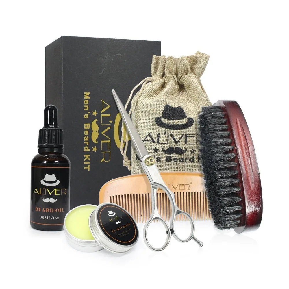 Beard Brush Comb Set for Men Handmade Wooden &ampBoar Bristle Kit | Красота и здоровье