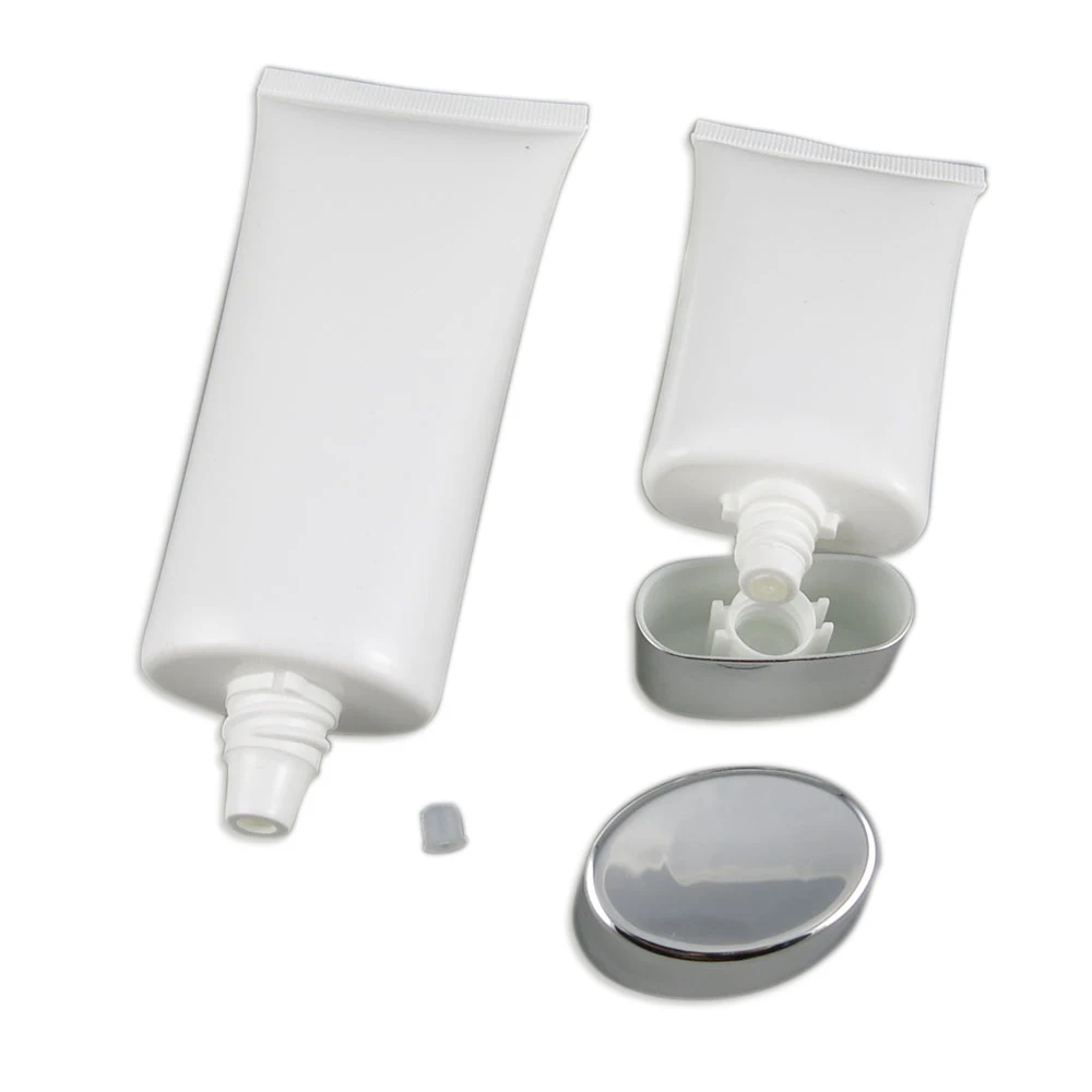 100g Silver Cap 1 шт. х косметический Мягкий Тюбик пластиковый лосьон Пустые контейнеры для макияжа сжимаемая трубка Refilable эмульсия в бутылках крем упаковка - Цвет: 100g Silver Cap