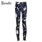 Rosetic готические леггинсы, штаны с 3D принтом, пентаграмма, для фитнеса, для занятий спортом, леггинсы, эластичные, тонкие, черные, классные, Goth, брюки