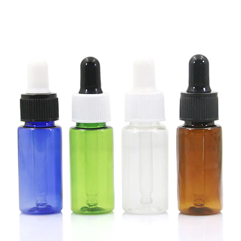

15ml X 50pc PET Plastic Bottle With Dropper Essential Oil Bottles ,Green Brown Blue Oil Dropper Container Empty Cosmetic Vial