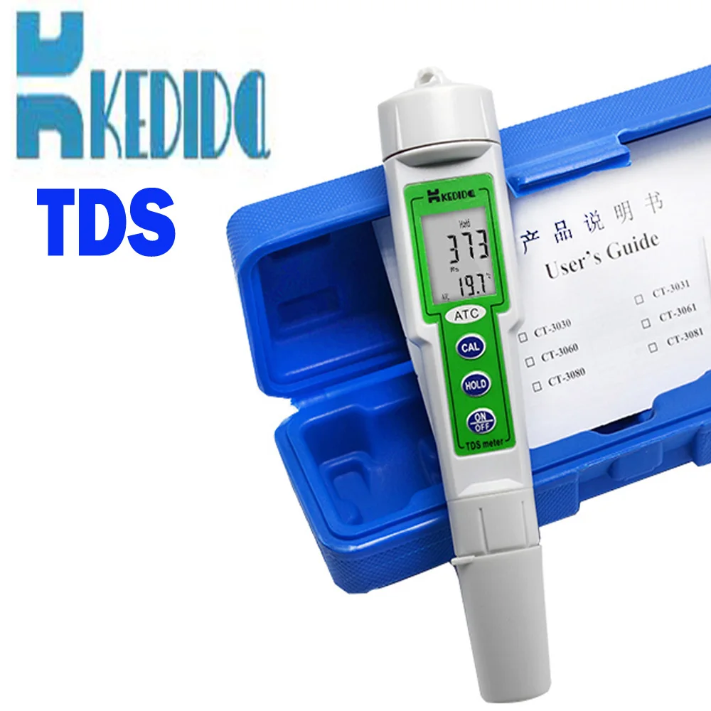 CT 3060 tds метр Цифровой измеритель TDS Качества Воды Тестер Ручка Тип 0 1000ppm с дисплей