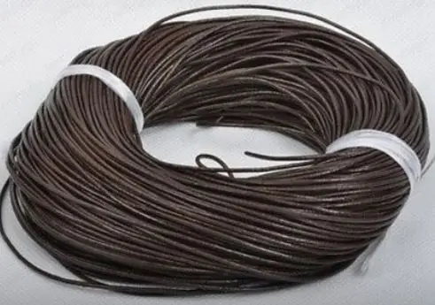 2mm brown 100 м/лот светло-коричневый черный коричневый 1 мм 1,5 мм 2 мм воск круглый коровья натуральная кожа шнур аксессуары Ожерелье Веревка нить t36547 - Цвет: 2mm brown