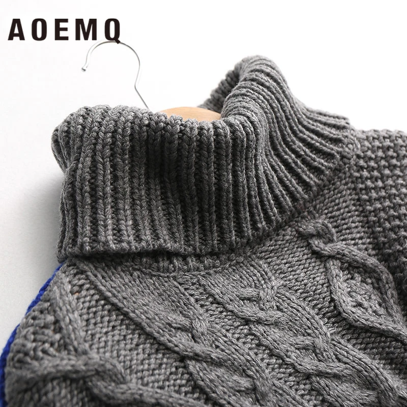 AOEMQ Sweater Keep Warm Winter Clothing Turtleneck Pullovers Magic Patchwork Plus Size for Women | Женская одежда