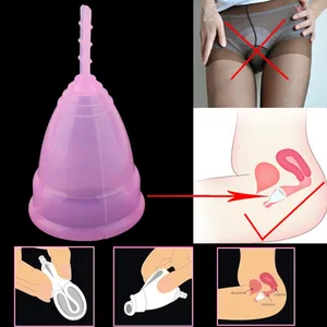 Reusable Soft Cup Medical Grade Silicone Menstrual Cup Big Small Sizes Three Colors Women Feminine H