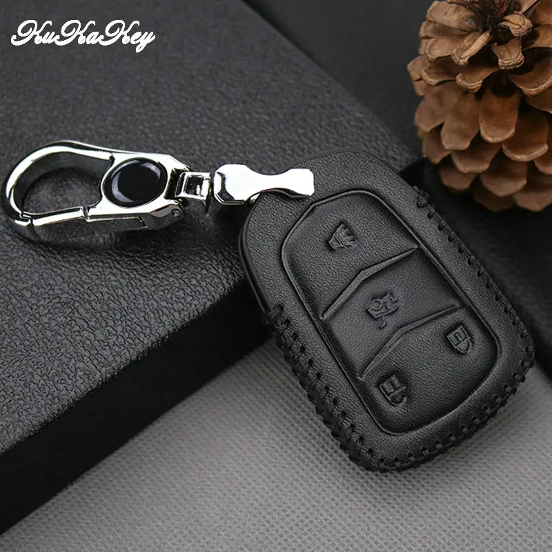 Кожаный умный защитный чехол для ключа с дистанционным управлением Cadillac ATS L XTS XT5