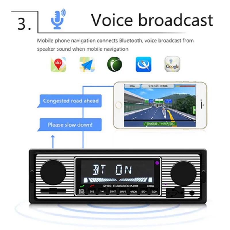 Громкой связи Bluetooth Авторадио автомобильный аудио стерео радио FM Aux вход приемник