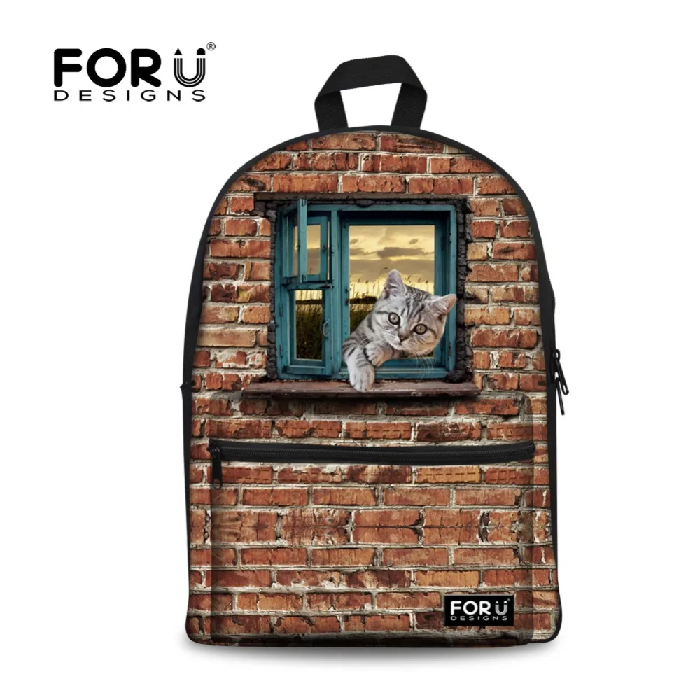 Милые школьные рюкзаки для девочек подростков с принтом кота и собаки Детские