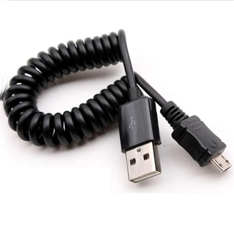 Пружинный плетеный кабель Micro USB для быстрой зарядки и передачи данных смартфонов
