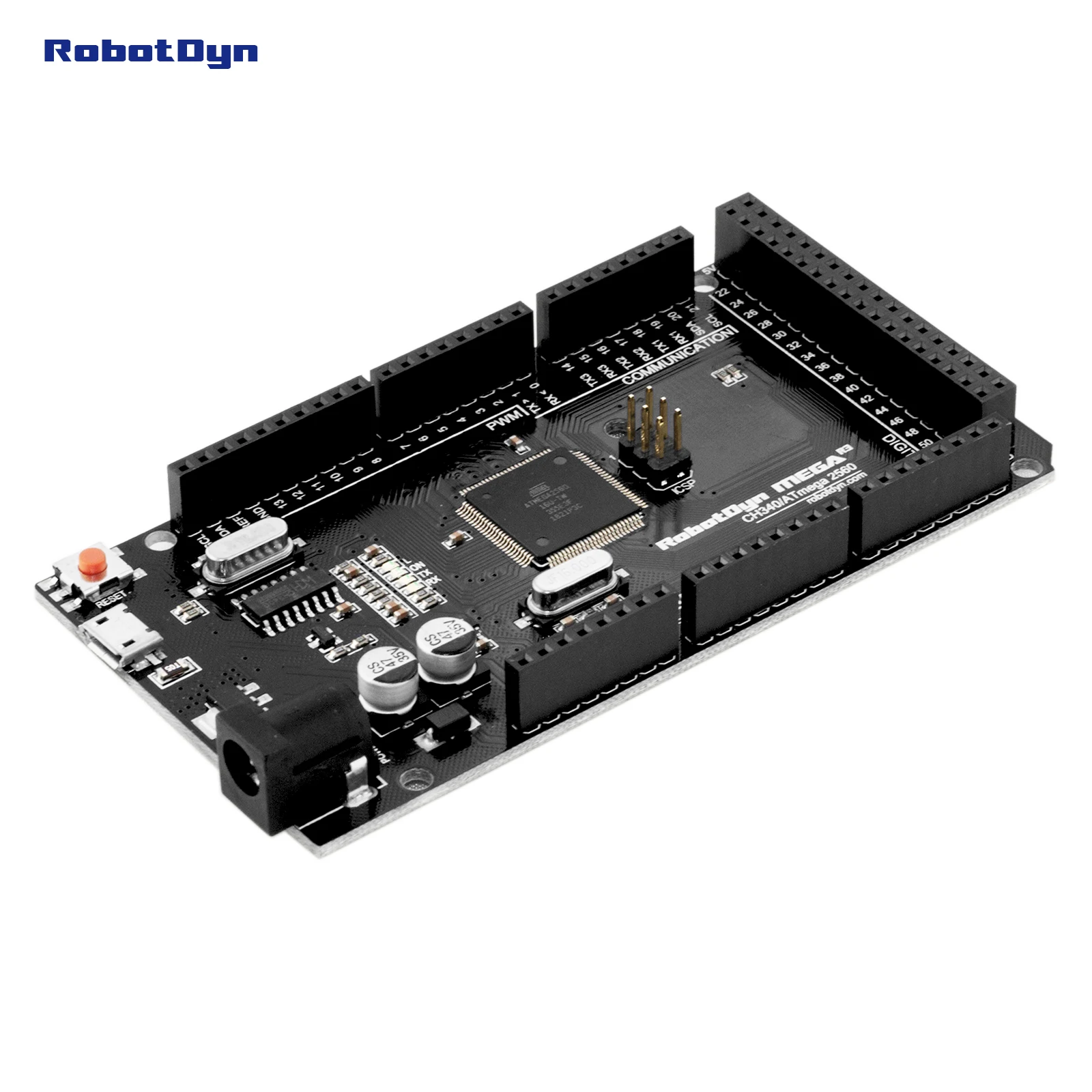 RobotDyn Мега 2560 R3 CH340G-ATmega2560-16AU, MicroUSB. Совместим с Arduino Mega 2560. С Загрузчиком