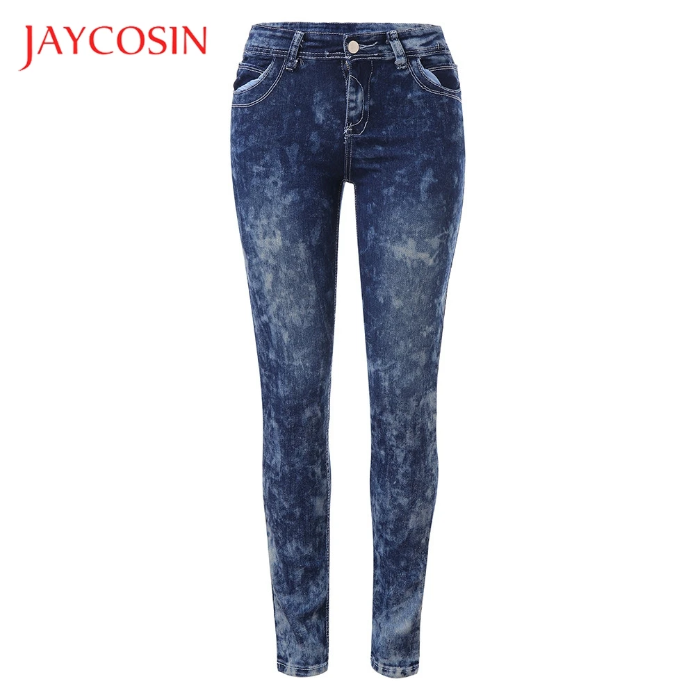 Женские джинсы JAYCOSIN Осенние эластичные повседневные укороченные с вышивкой