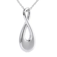 infinity tear drop urn necklace memorial jewelry for ashes keepsake stainless steel sliver tone locket pendant charm gift