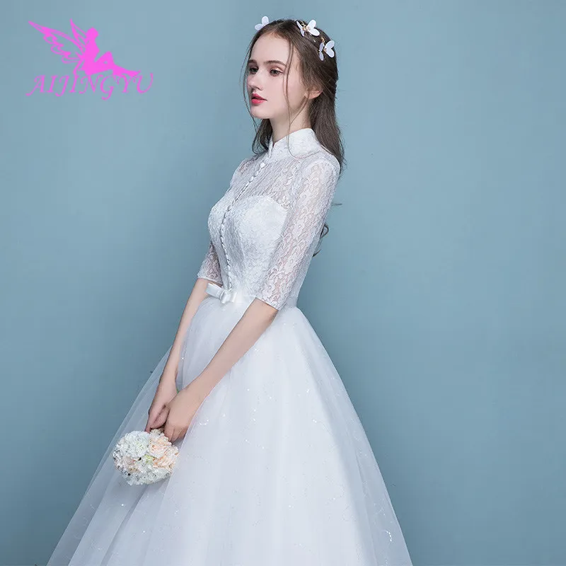 

AIJINGYU 2021 sweet Customized new hot selling cheap ball gown lace up back formal bride dresses wedding dress FU279