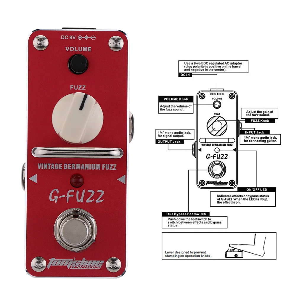 Арома AGF 3 G FUZZ педаль для гитары винтажный Германий Fuzz гитарный эффект мини